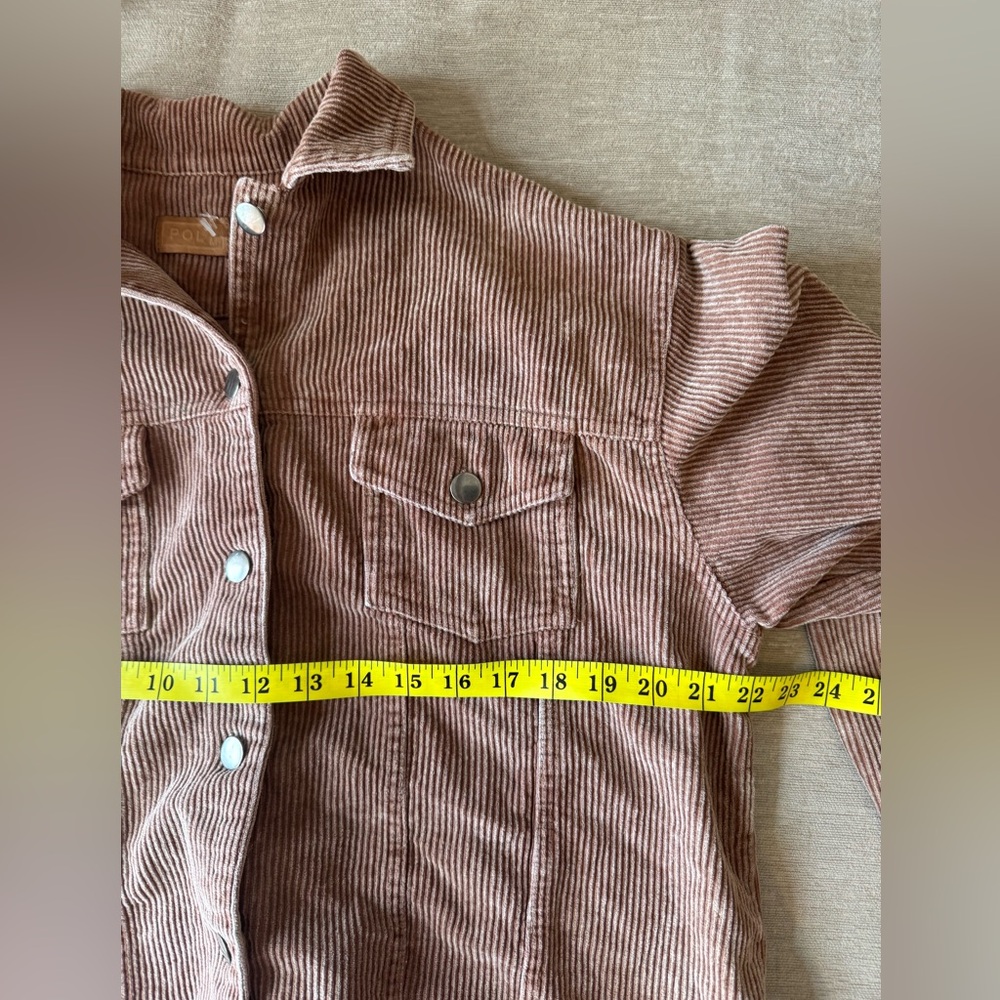 POL Corduroy Button Up Jacket Brown Raw Hem Western Fall Boho Style Women’s M - Picture 10 of 12